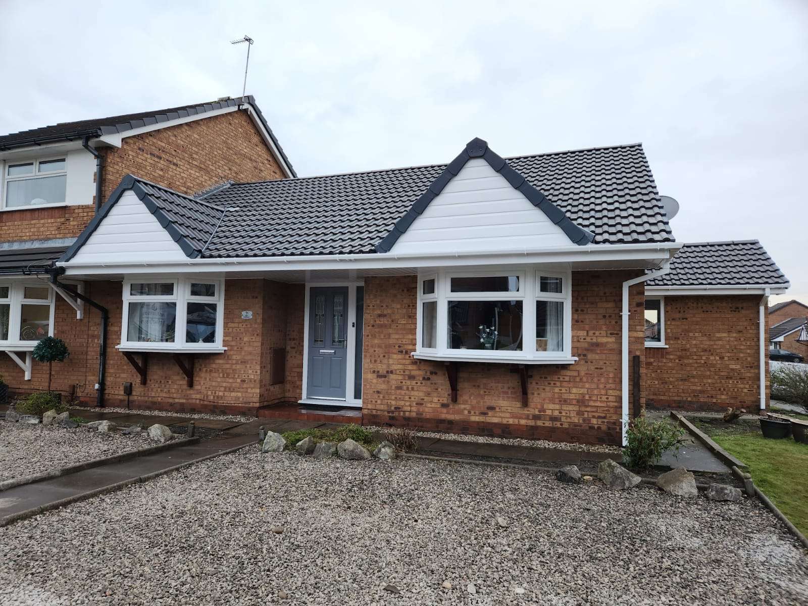 New tiled roof and roofline fitted to a bungalow by TRS Roofing and Guttering